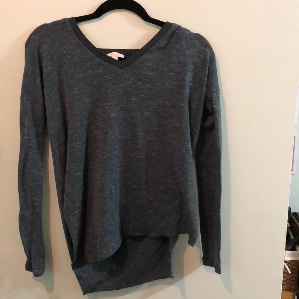 Open side teal sweater, XS